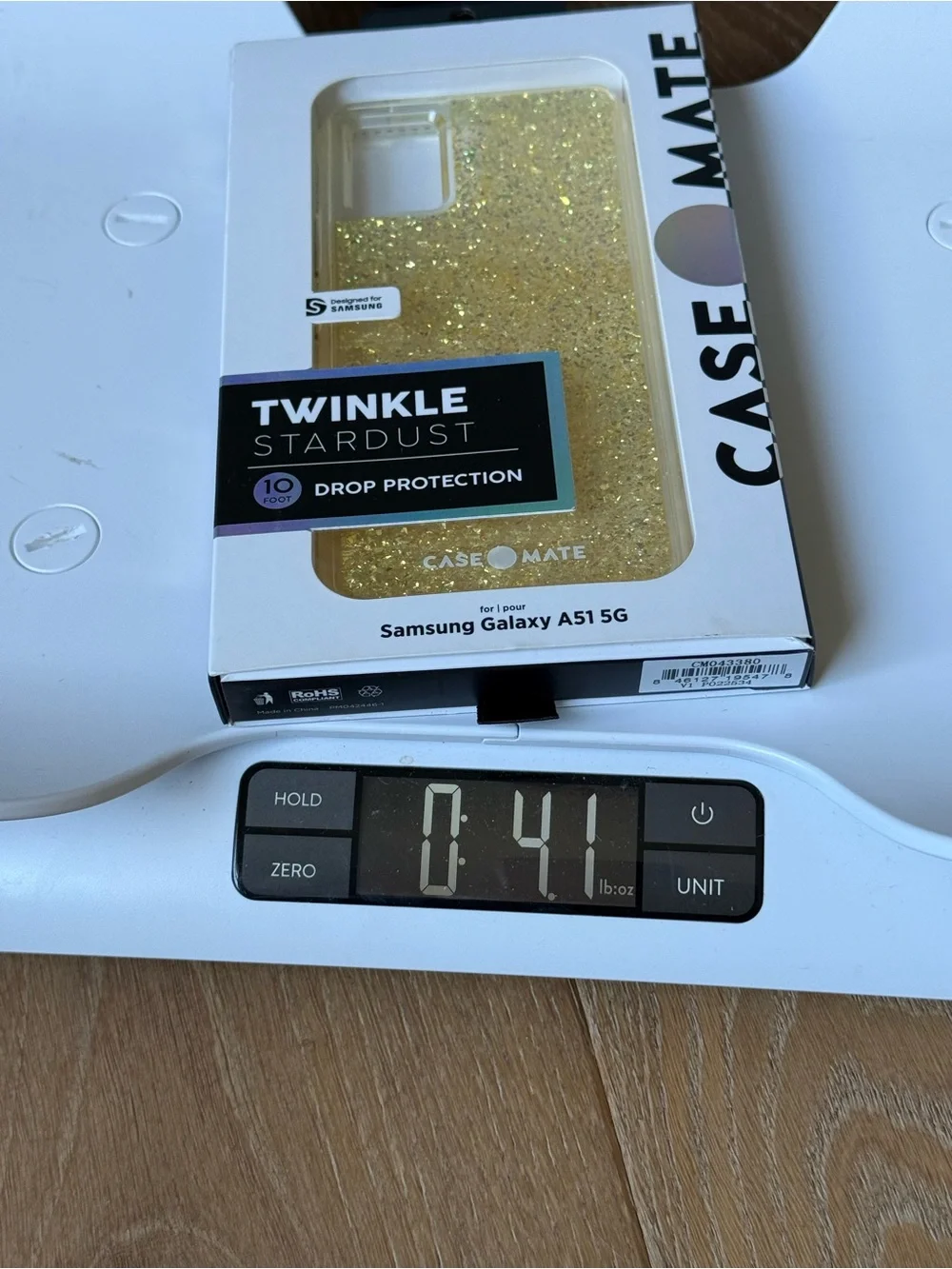 New Case-Mate Twinkle Stardust Samsung Galaxy A51 5G Case gold sparkle glitter